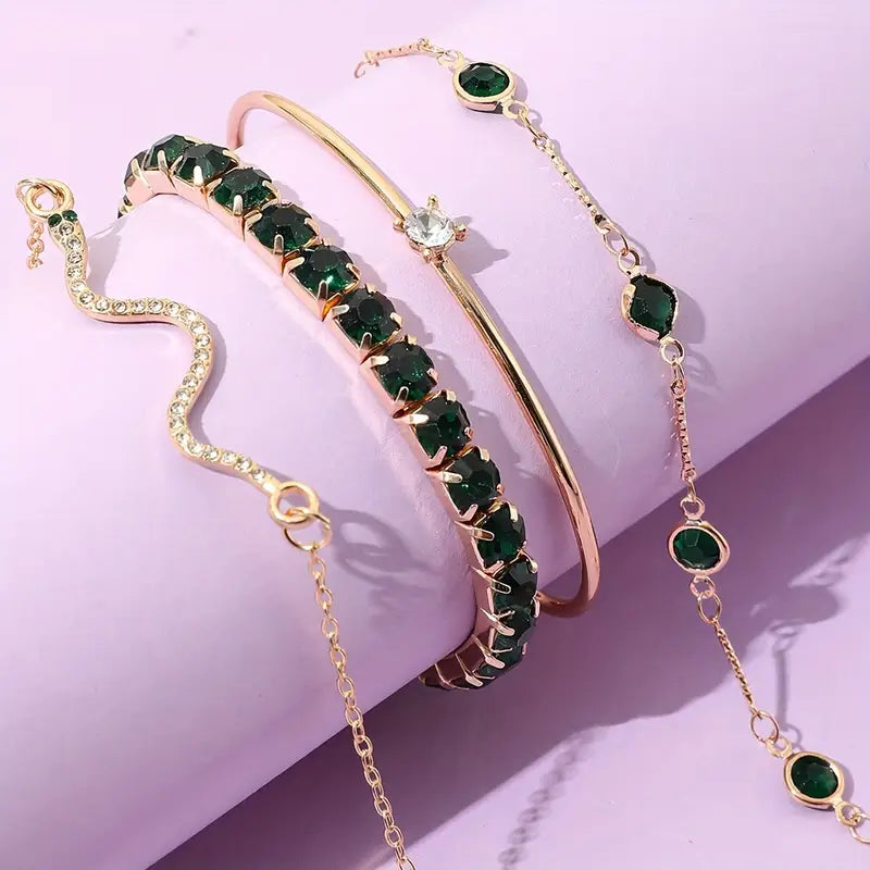 Green Grace – Armbandsset i Guld & Silver