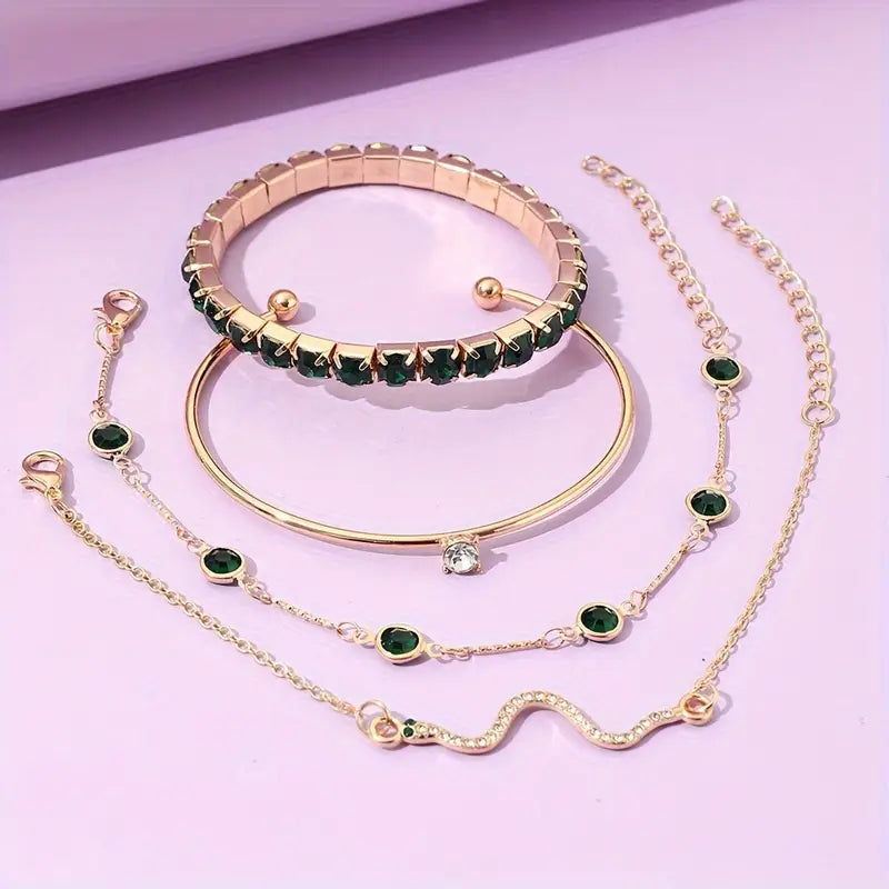 Green Grace – Armbandsset i Guld & Silver