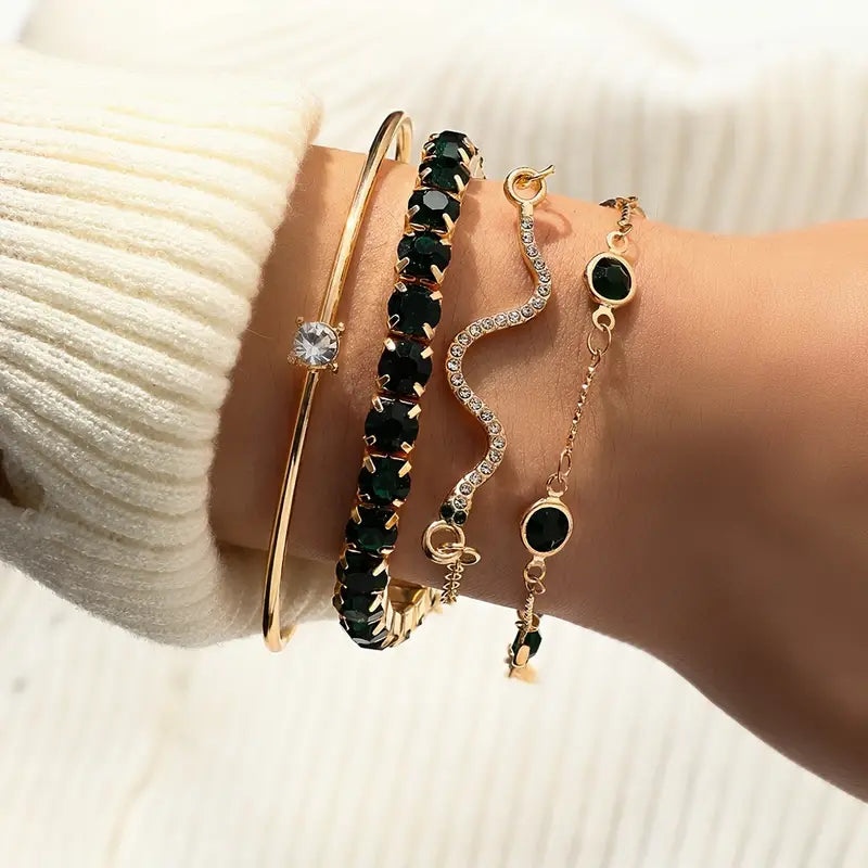 Green Grace – Armbandsset i Guld & Silver