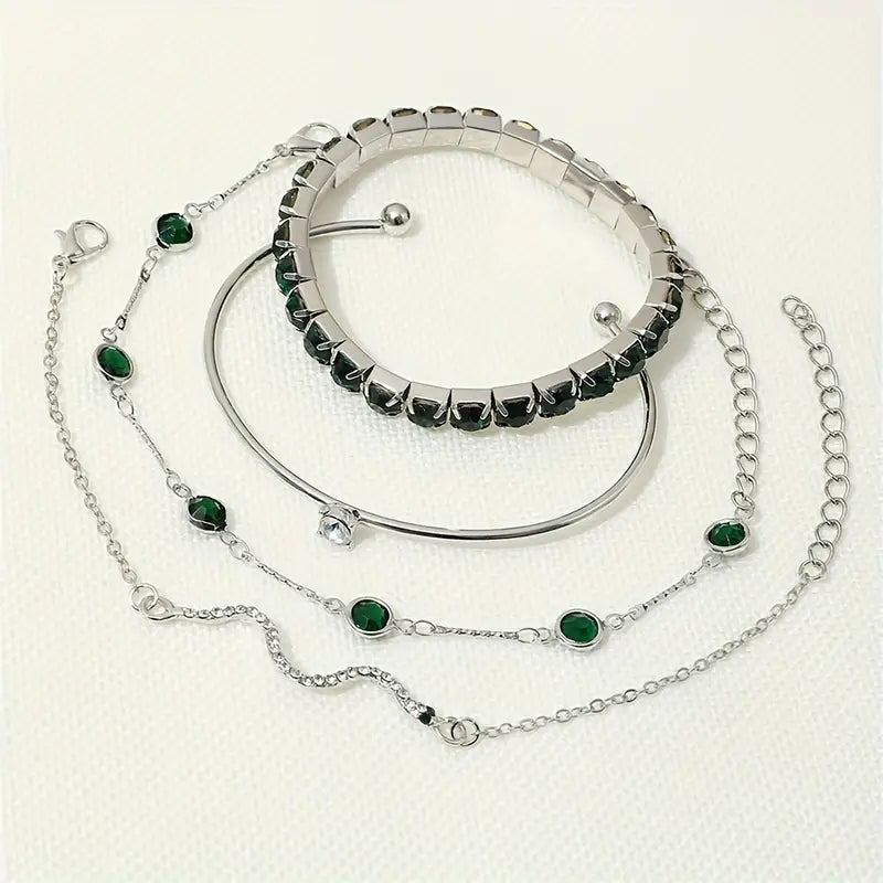 Green Grace – Armbandsset i Guld & Silver