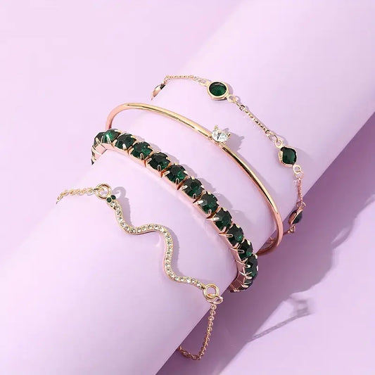Green Grace – Armbandsset i Guld & Silver