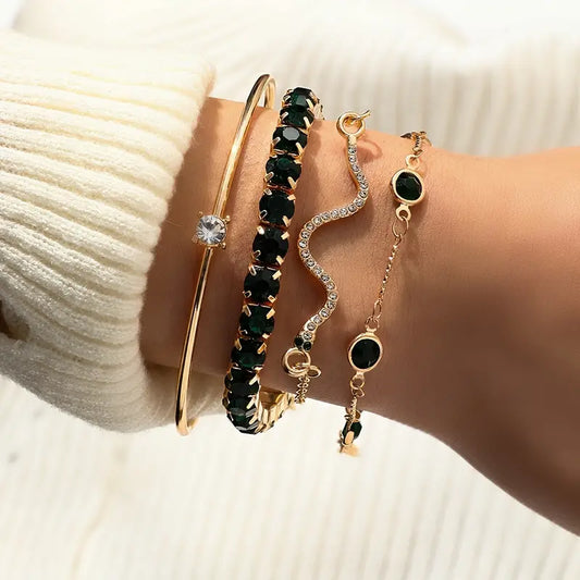 Green Grace – Armbandsset i Guld & Silver