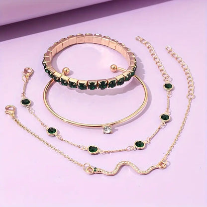 Green Grace – Armbandsset i Guld & Silver